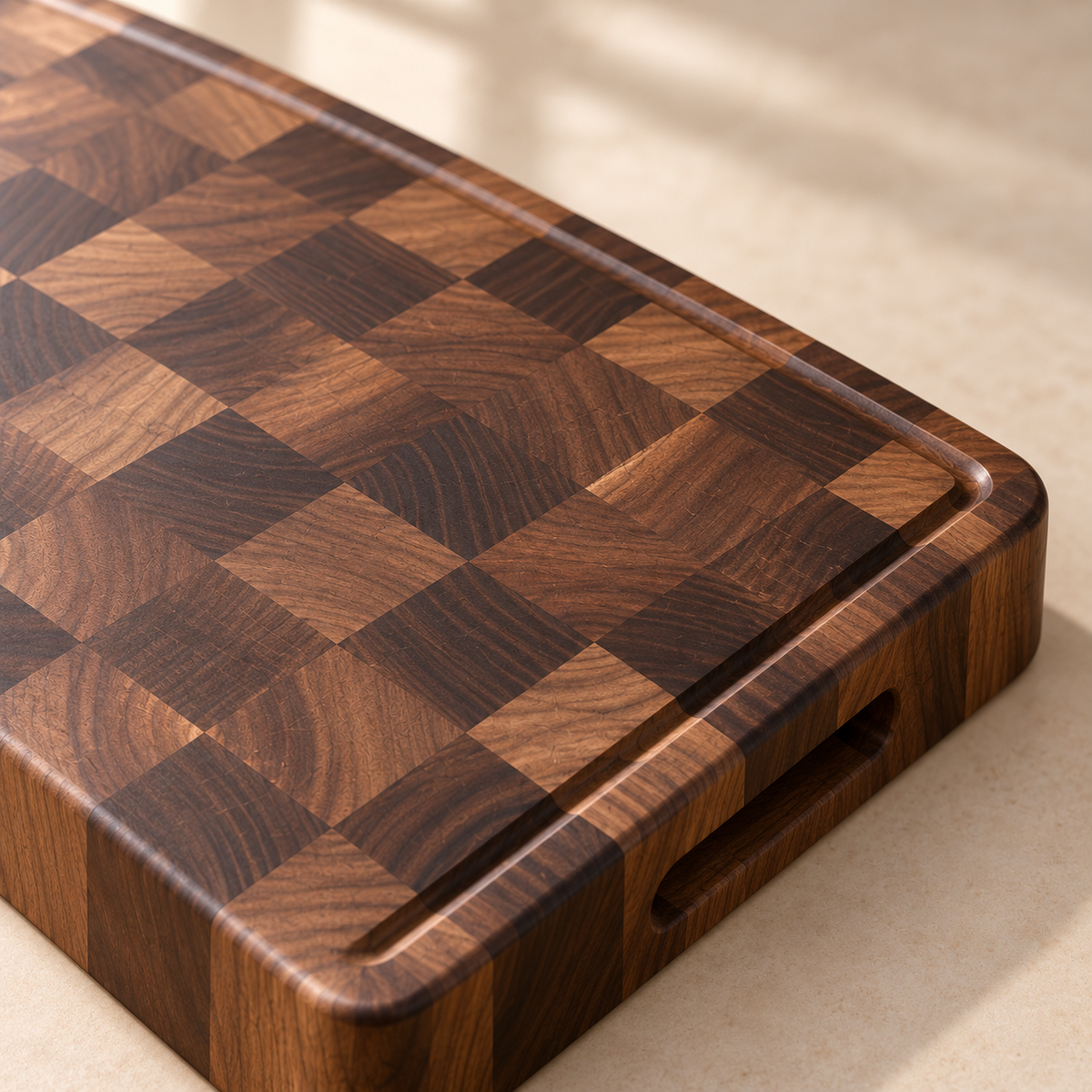 Alderra End-Grain Prep Board detail view