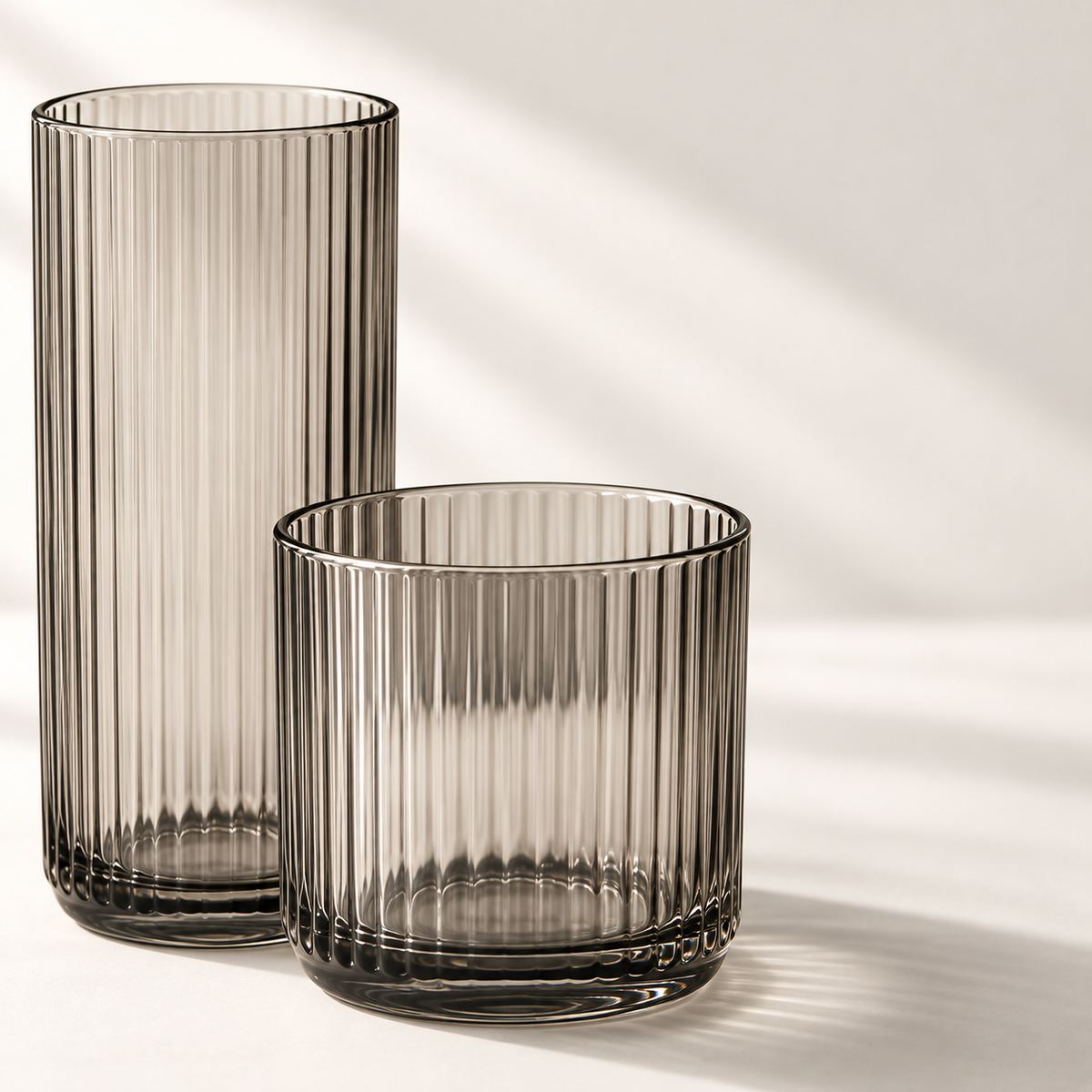 Brume Ribbed Glassware Set detail view