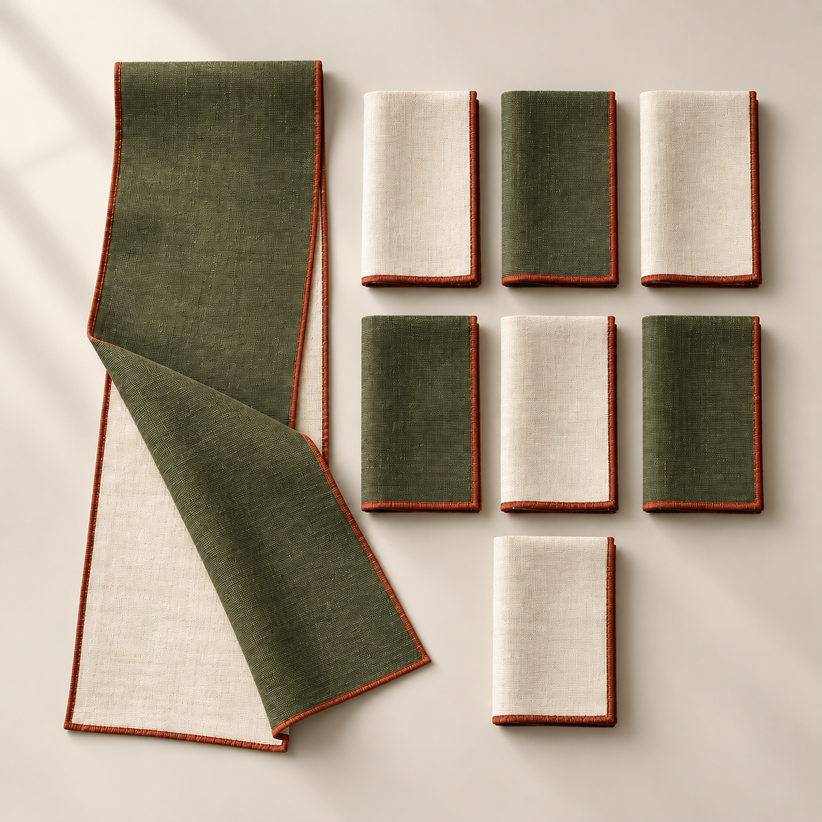 Elowen Woven Table Linen Set complete configuration view