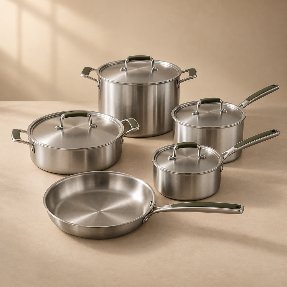 Feron Tri-Ply Cookware Set complete product view