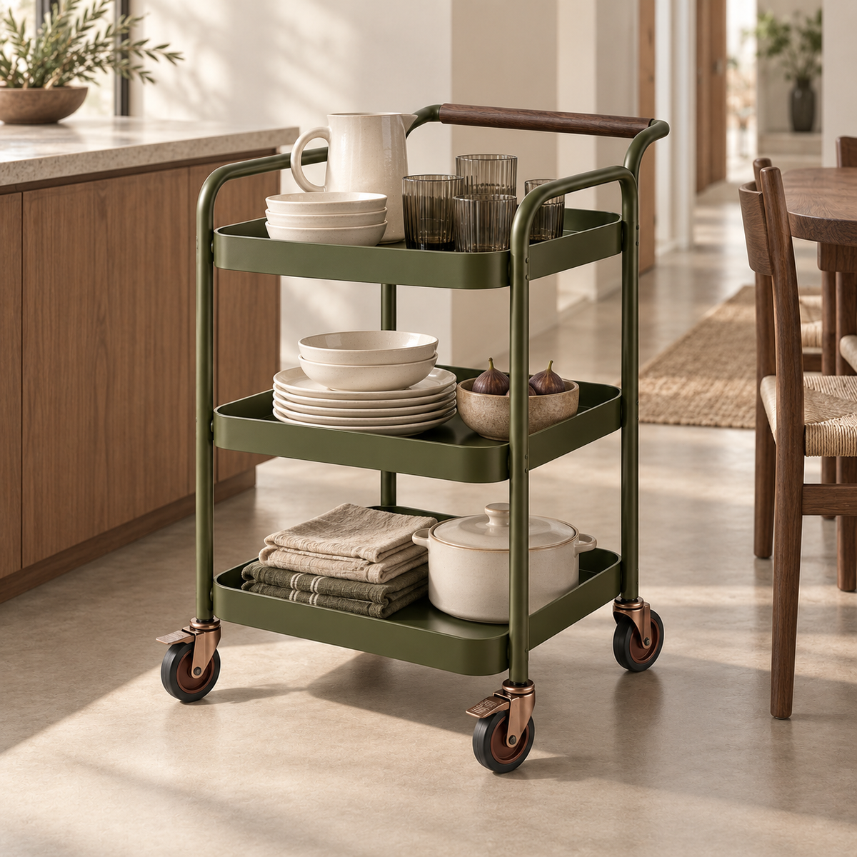Noma Tiered Serving Trolley lifestyle view
